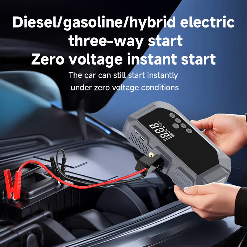 Portable 12V Car Battery Jump Starter with 150PSI Air Compressor - Digital Tire Inflator