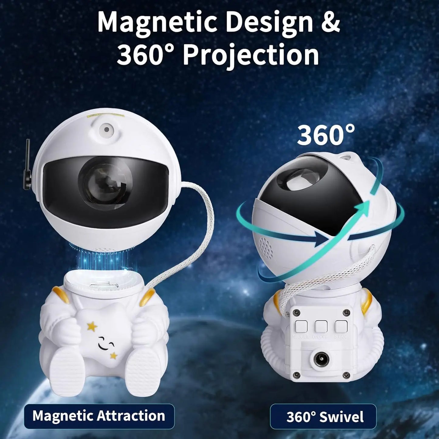 Galaxy Star Astronaut Projector - LED Night Light Starry Sky Lamp for Bedroom Decor