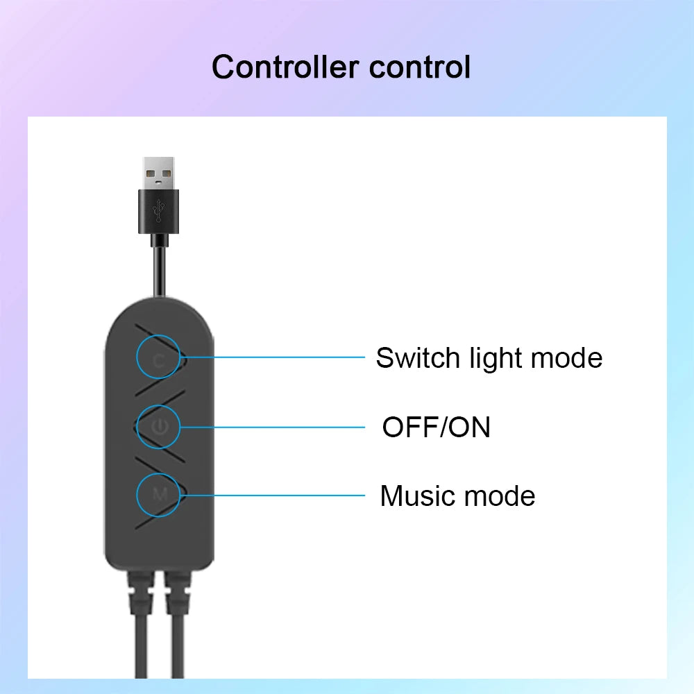 Wiscolor RGBIC Pickup Light Music Rhythm Lights Christmas Decoration LED Desktop Atmosphere Light Bar for Halloween Party
