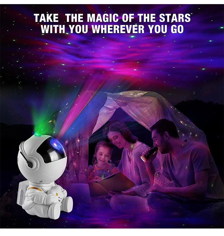 Galaxy Star Astronaut Projector - LED Night Light Starry Sky Lamp for Bedroom Decor