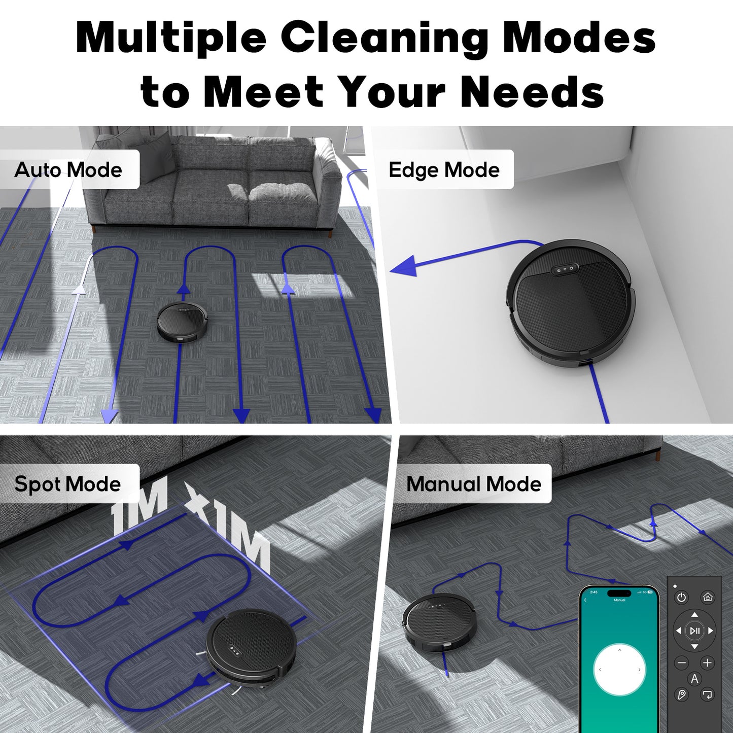 Robot Vacuum and Mop 3-in-1 - 5000Pa Suction for Pet Hair