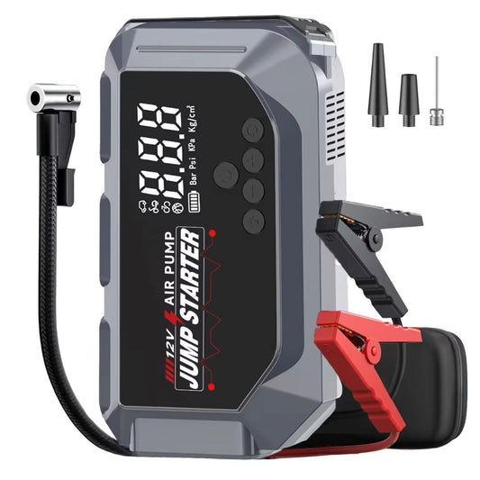 Portable 12V Car Battery Jump Starter with 150PSI Air Compressor - Digital Tire Inflator