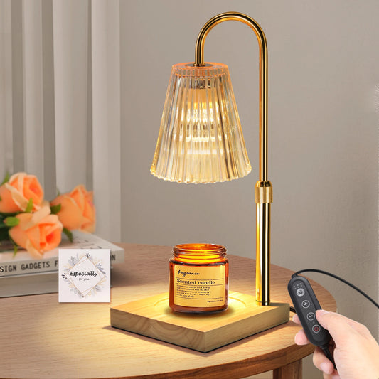 Electric Candle Warmer Lamp - Adjustable Height with Timer for Large Scented Candles