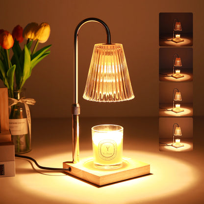 Electric Candle Warmer Lamp - Adjustable Height with Timer for Large Scented Candles