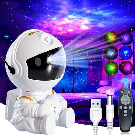 Galaxy Star Astronaut Projector - LED Night Light Starry Sky Lamp for Bedroom Decor