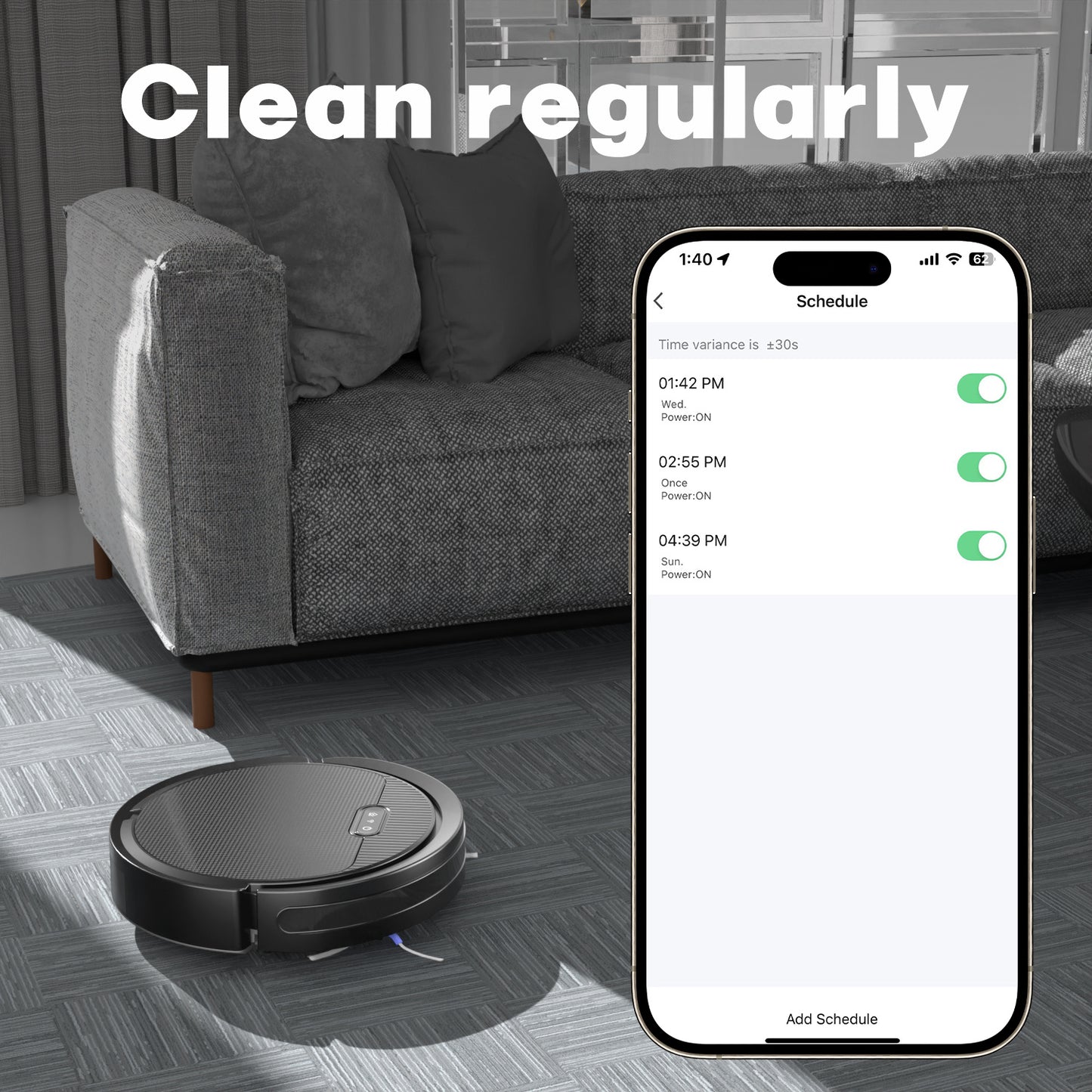 Robot Vacuum and Mop 3-in-1 - 5000Pa Suction for Pet Hair